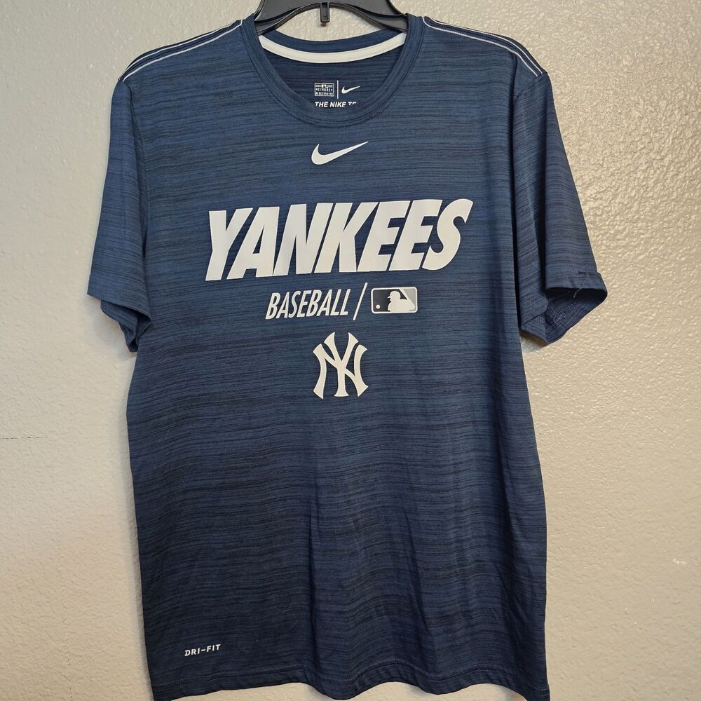 Nike Dri-FIT New York Yankees Baseball Performance T-Shirt Blue Men Med MLB E391